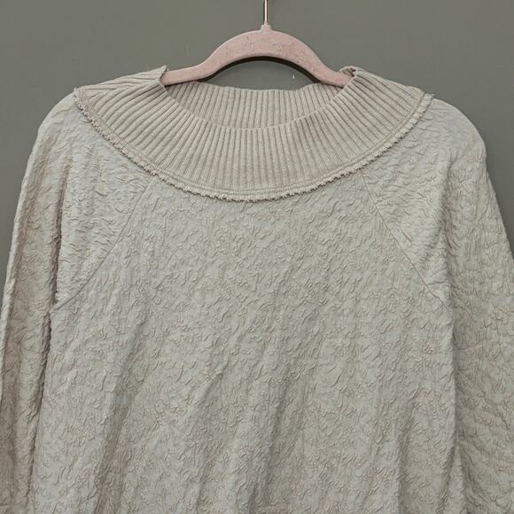 Free People Broken Glass Beige Fringe Trimmed Pullover Tunic Sweater Size XS - Picture 3 of 11
